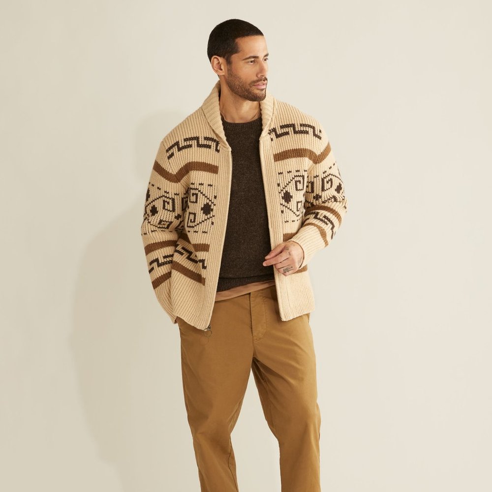 Pendletoon Westerley Men's Sweater The Dude XL Tan/Brown